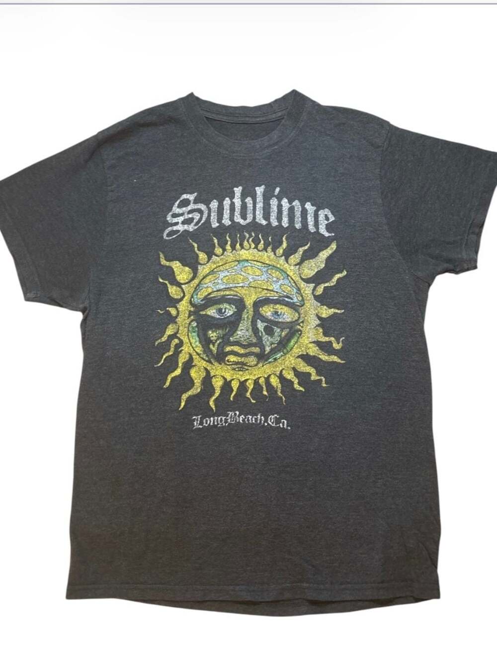 Sublime Long Beach CA Sun Graphic Charcoal Gray T-Shirt